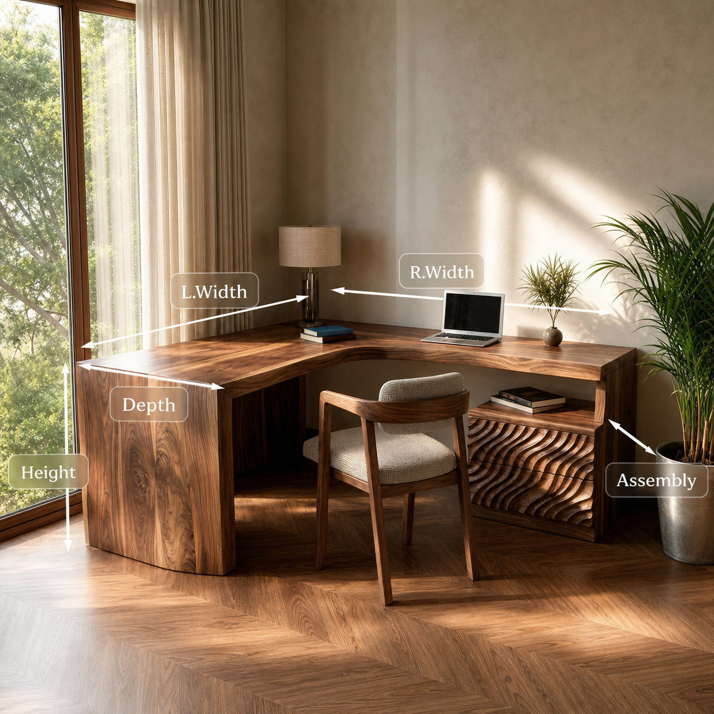 Minimalist L Shaped Computer Desk For Home Office - product view 8