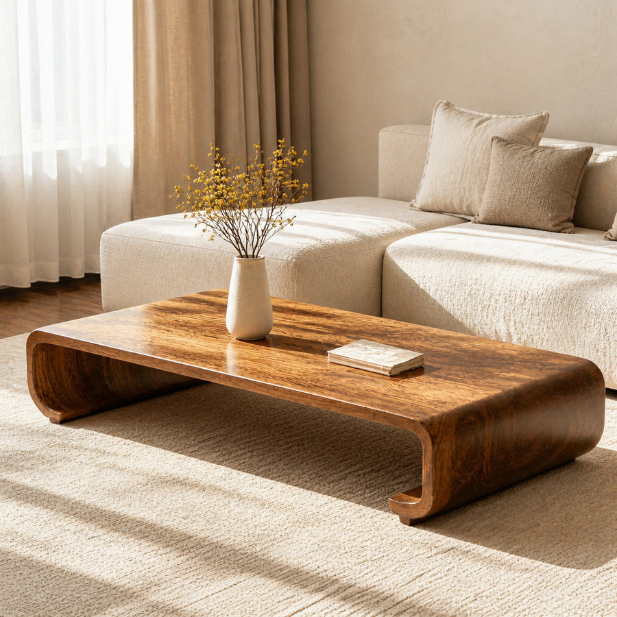 Minimalist Wood Coffee Table Sitting Room Modern Simplicity