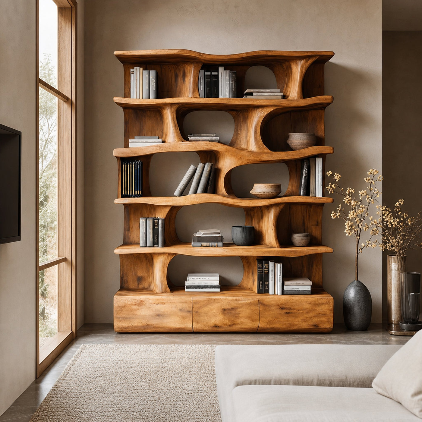 Modern Bookshelf Wall Storage Living Room - product view 6