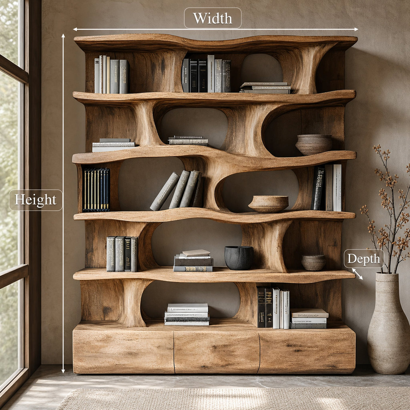 Modern Bookshelf Wall Storage Living Room - product view 8