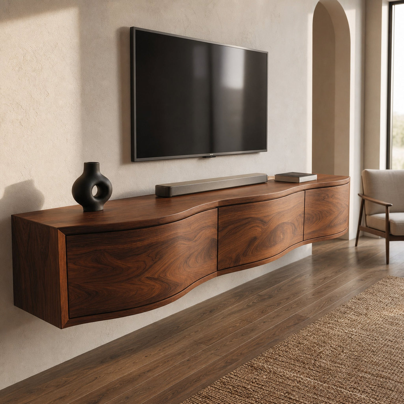 Modern Floating TV Shelf For Holiday Decoration