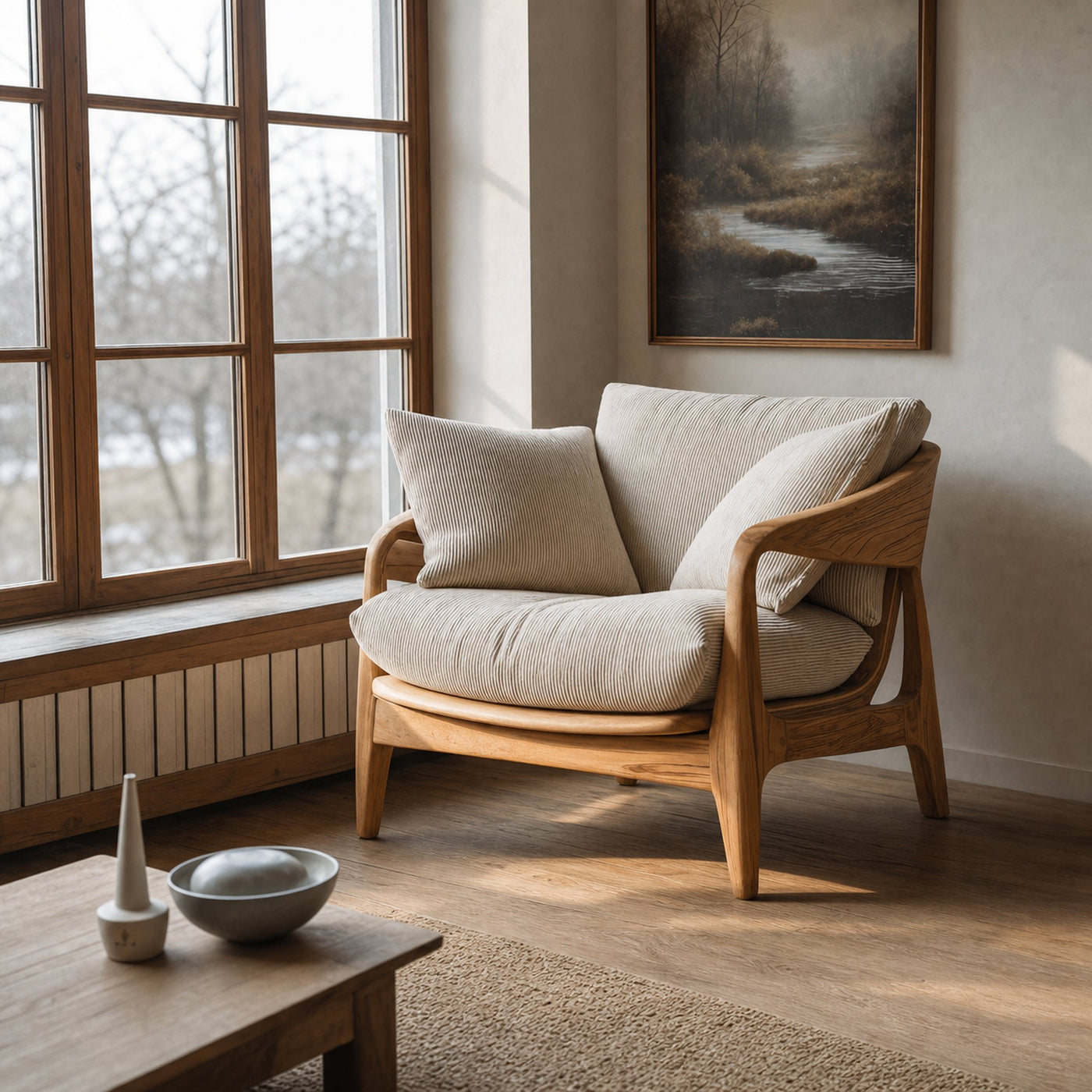 Modern Handcrafted Armchair For Living Room Or Reading Corner