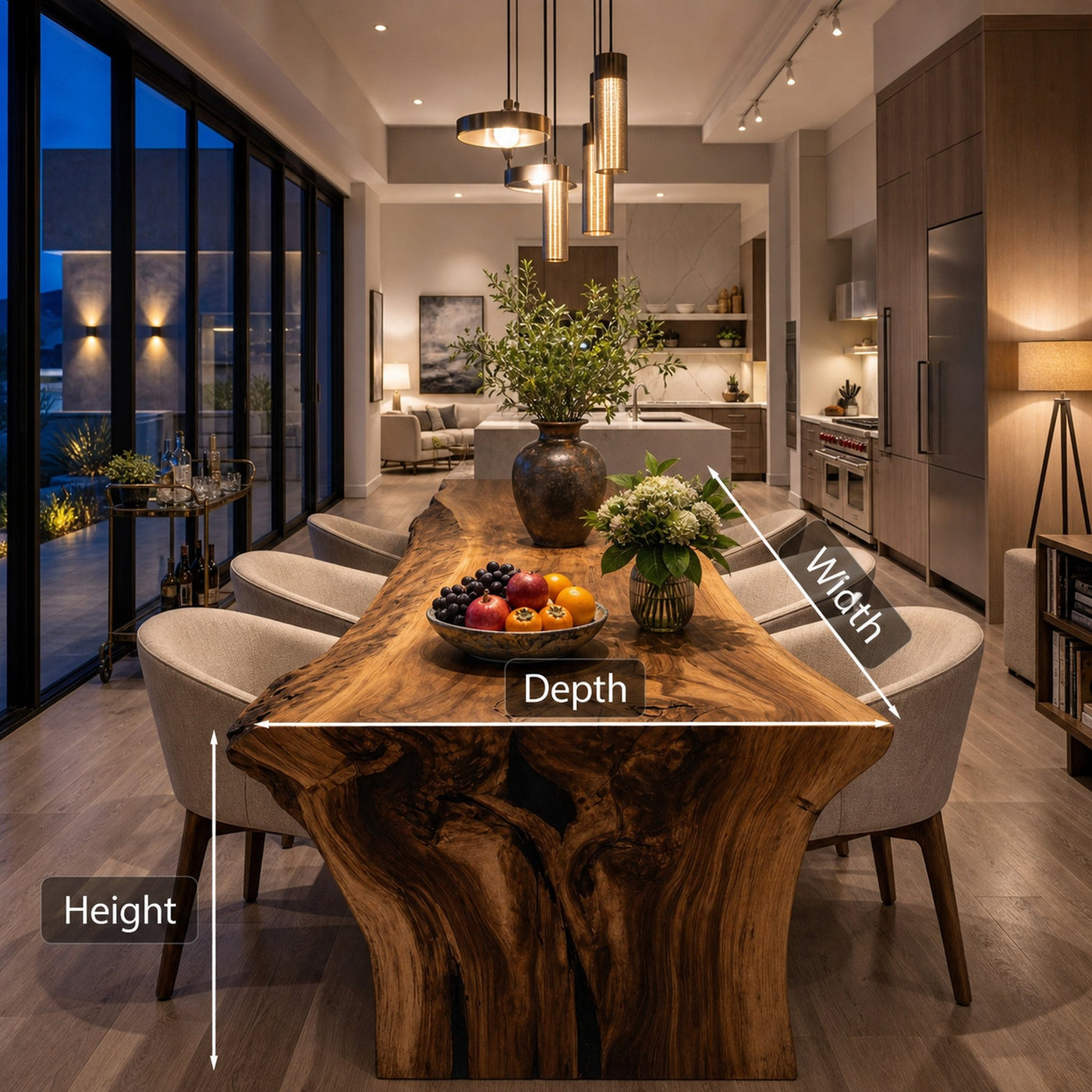 Modern Live Edge Dining Table For Dining Room - product view 8