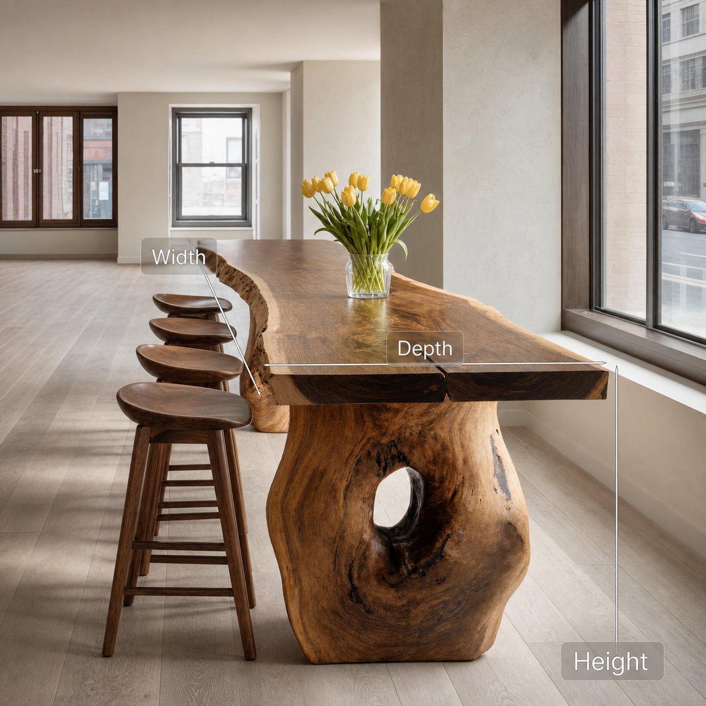 Modern Live Edge Dining Table For Dining Room - product view 6