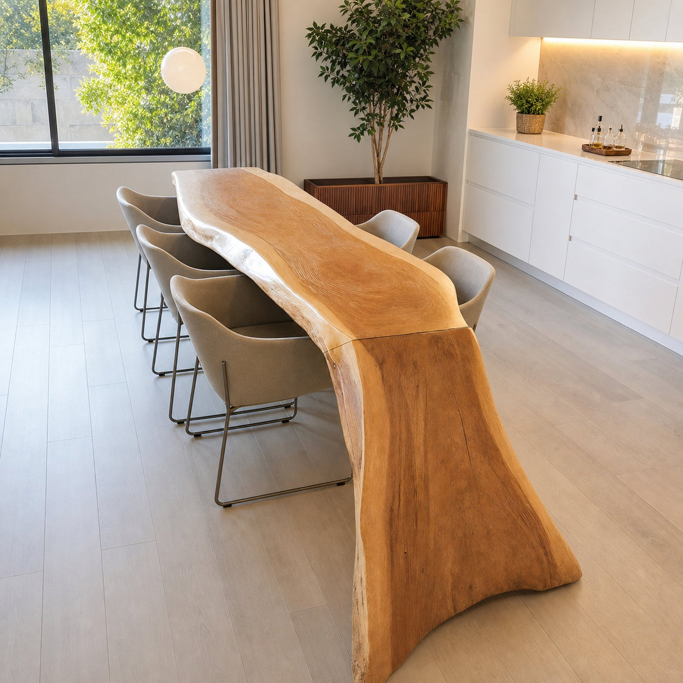 Modern Live Edge Dining Table For Kitchen