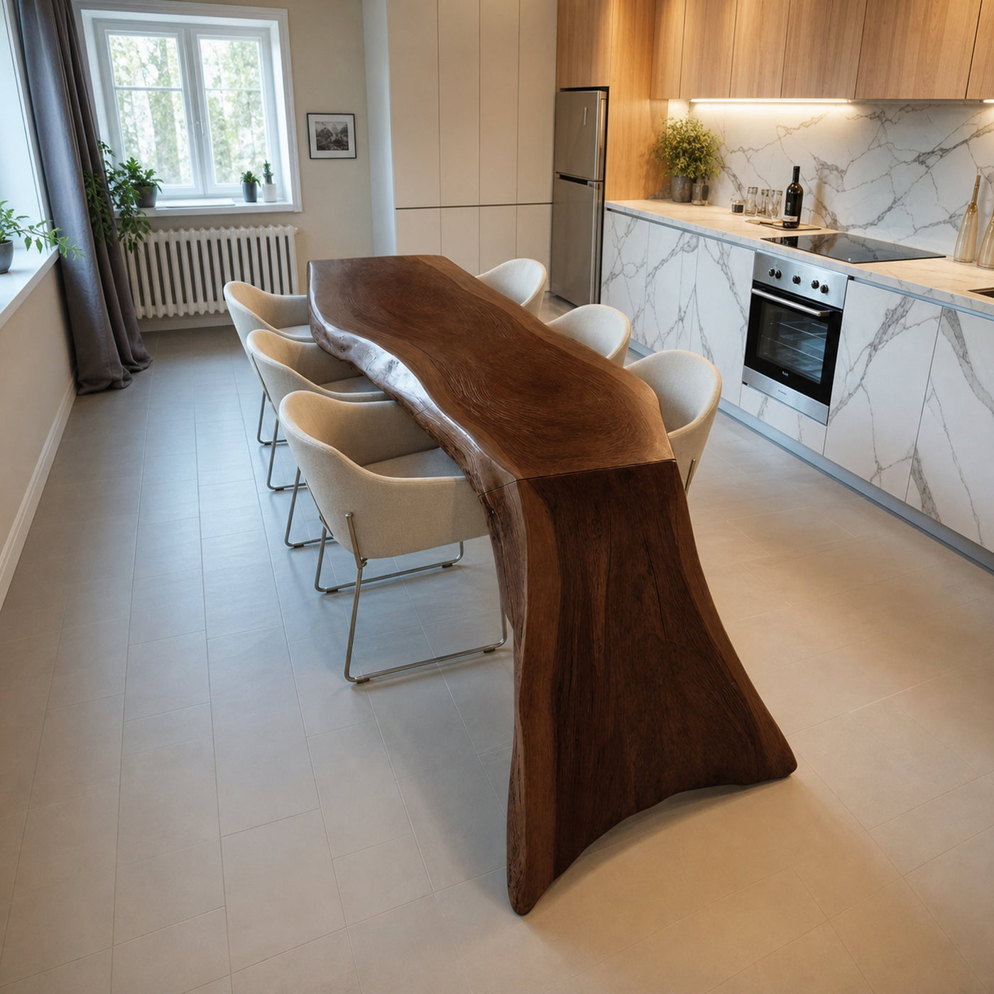 Modern Live Edge Dining Table For Kitchen - product view 7