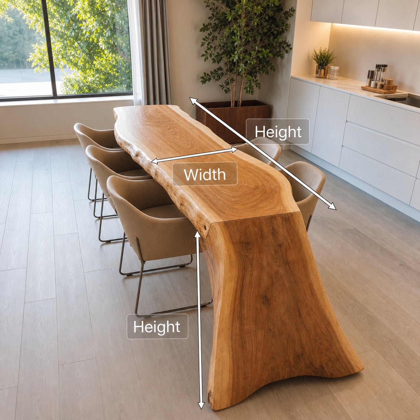Modern Live Edge Dining Table For Kitchen - product view 8