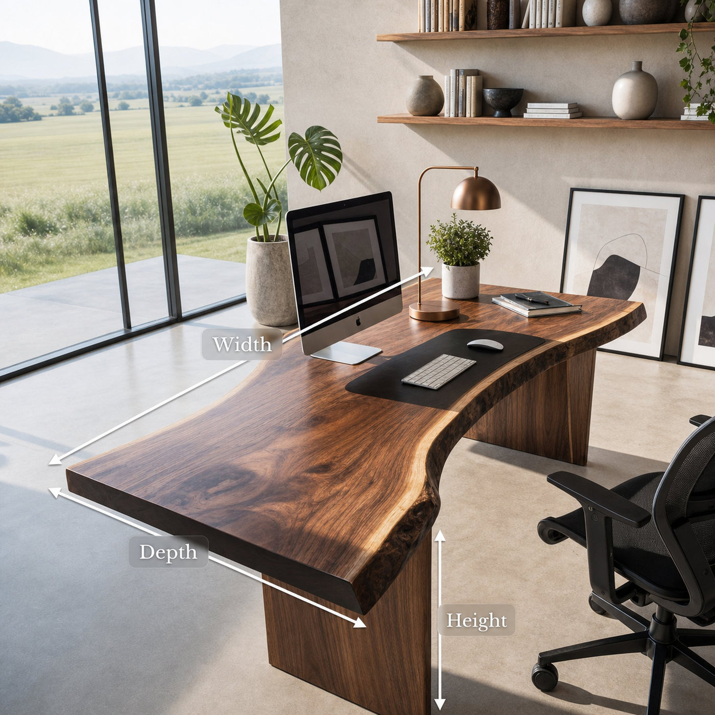 Modern Organic Curved Office Desk For Executive Or Creative Workspace - product view 8