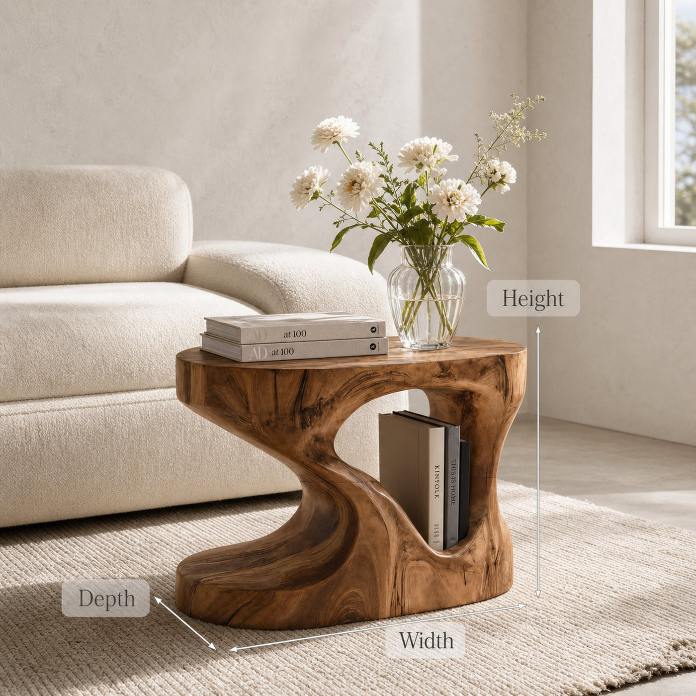 Modern Organic Side Table For Living Room Or Bedroom - product view 6