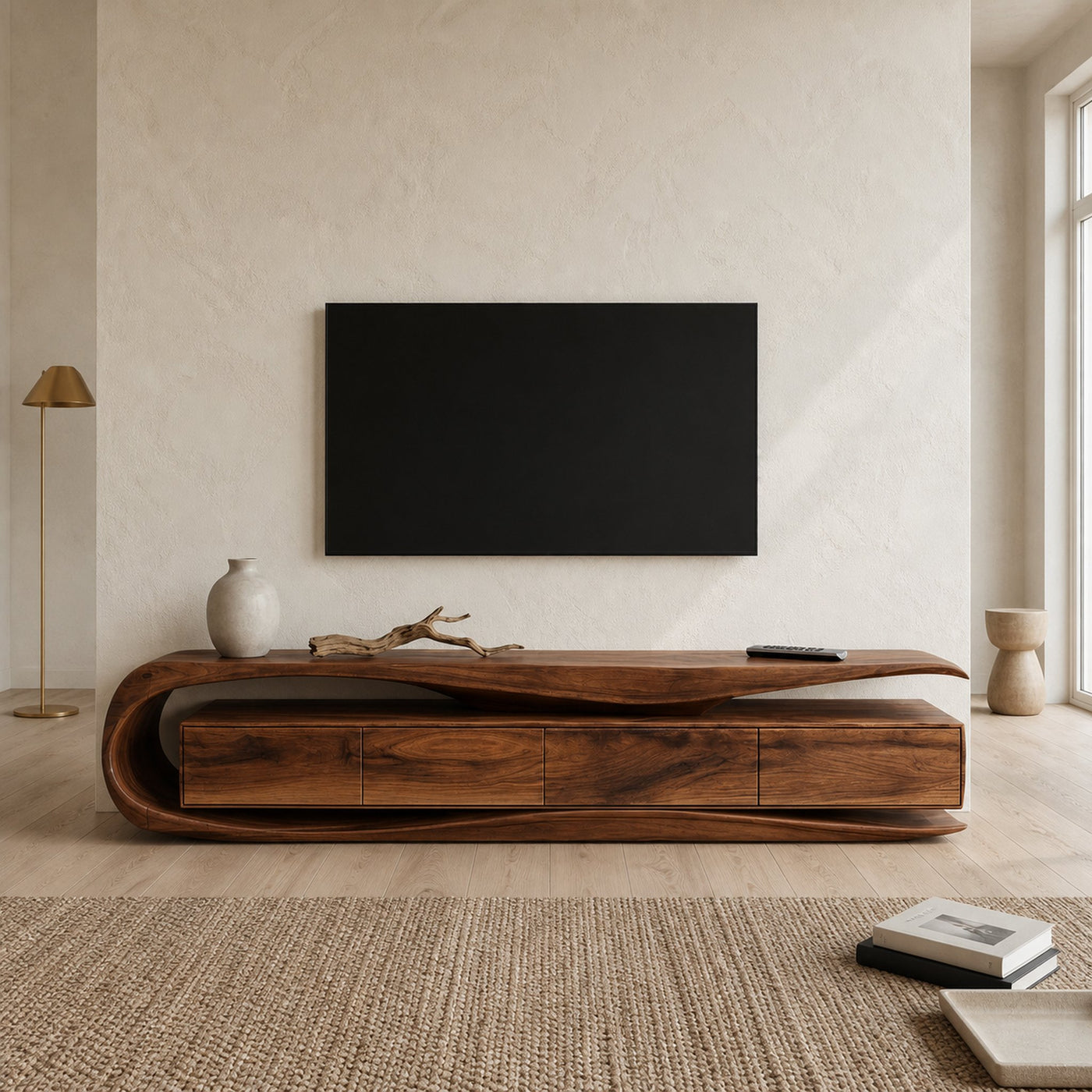 Modern Organic TV Console For Living Room Interior - product view 6
