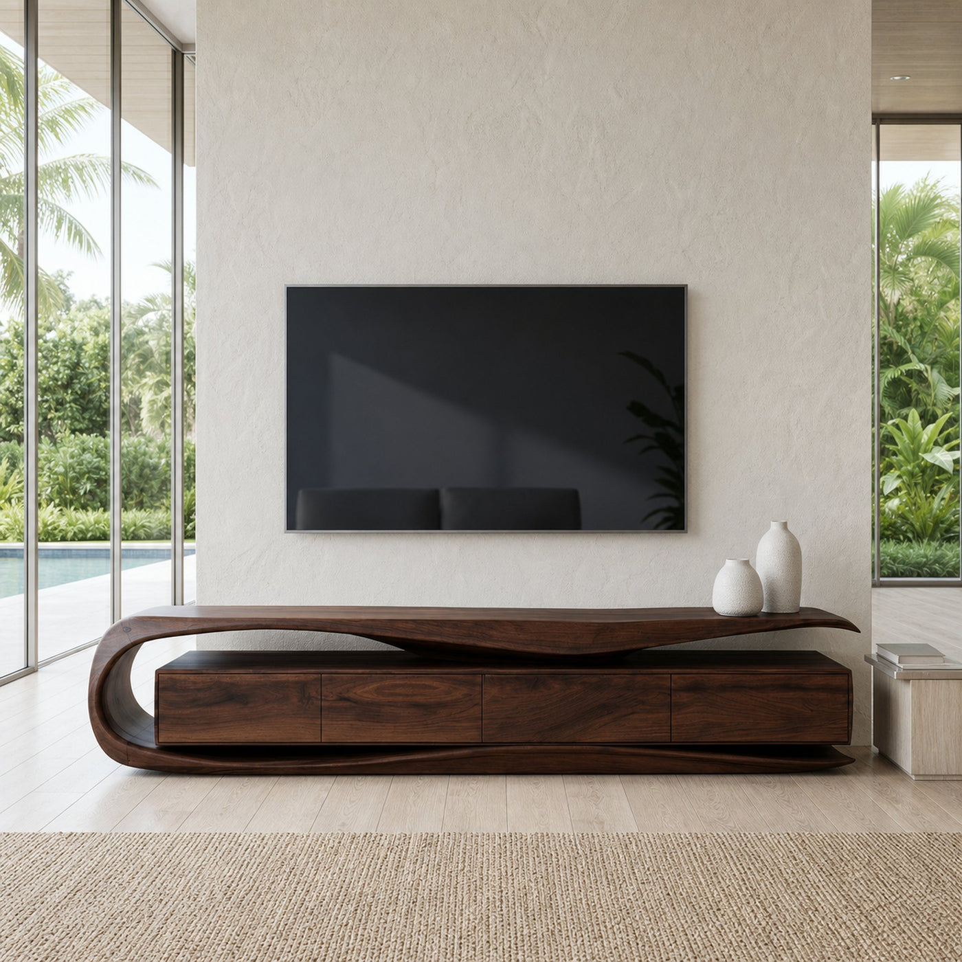 Modern Organic TV Console For Living Room Interior - product view 7