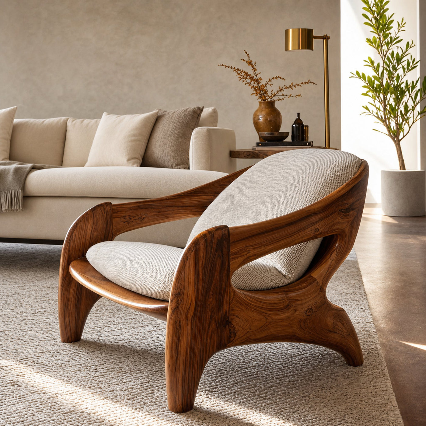 Modern Sculptural Accent Chair For Reading Corner - product view 6