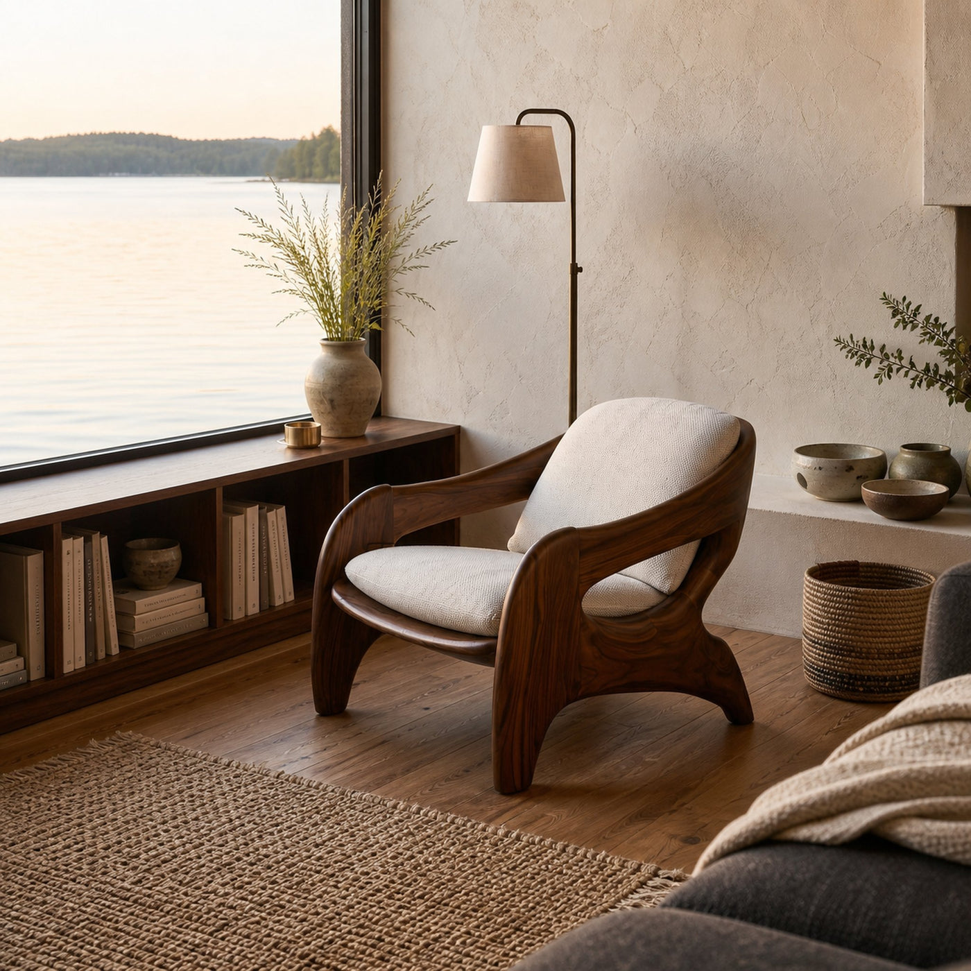 Modern Sculptural Accent Chair For Reading Corner - product view 7