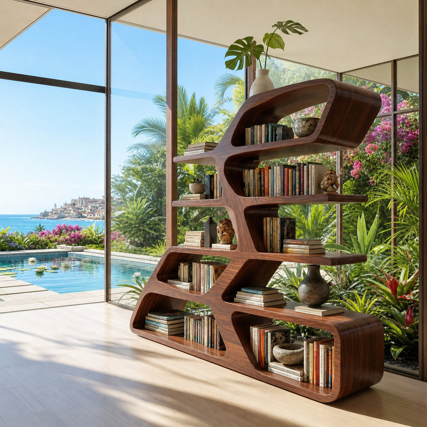 Modern Sculptural Bookshelf For Living Room Decor - product view 7