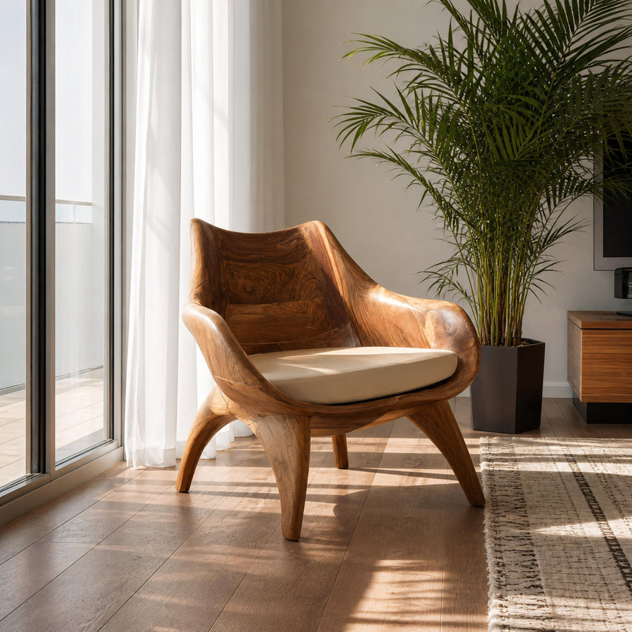 Modern Sculptural Lounge Chair For Living Room