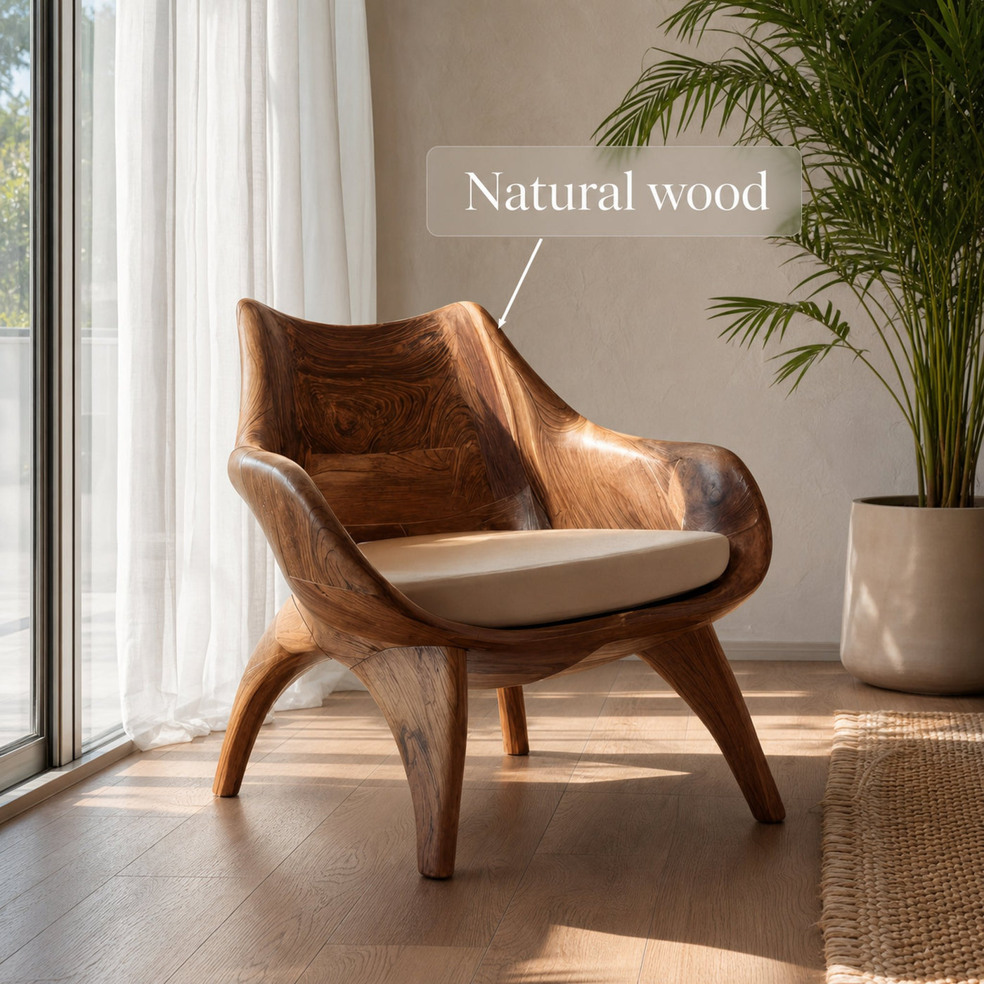 Modern Sculptural Lounge Chair For Living Room - product view 6