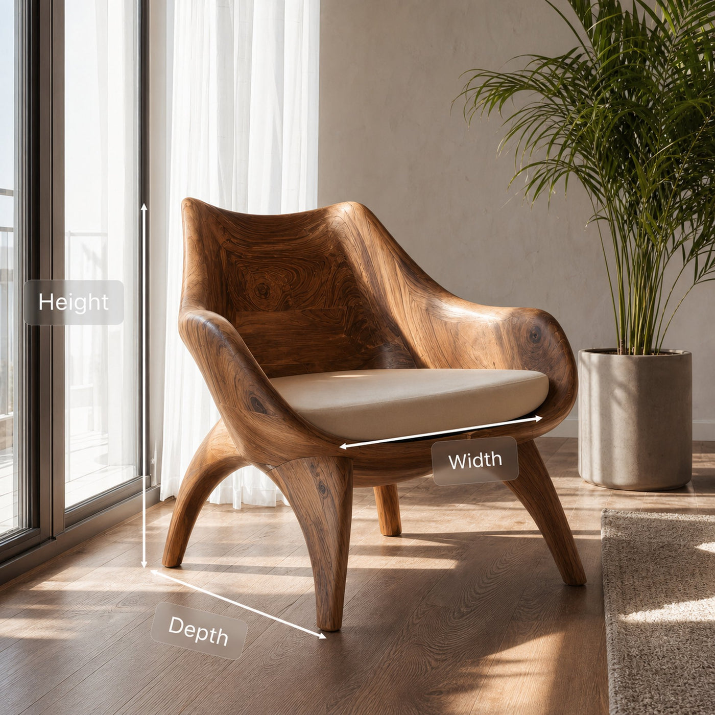Modern Sculptural Lounge Chair For Living Room - product view 8