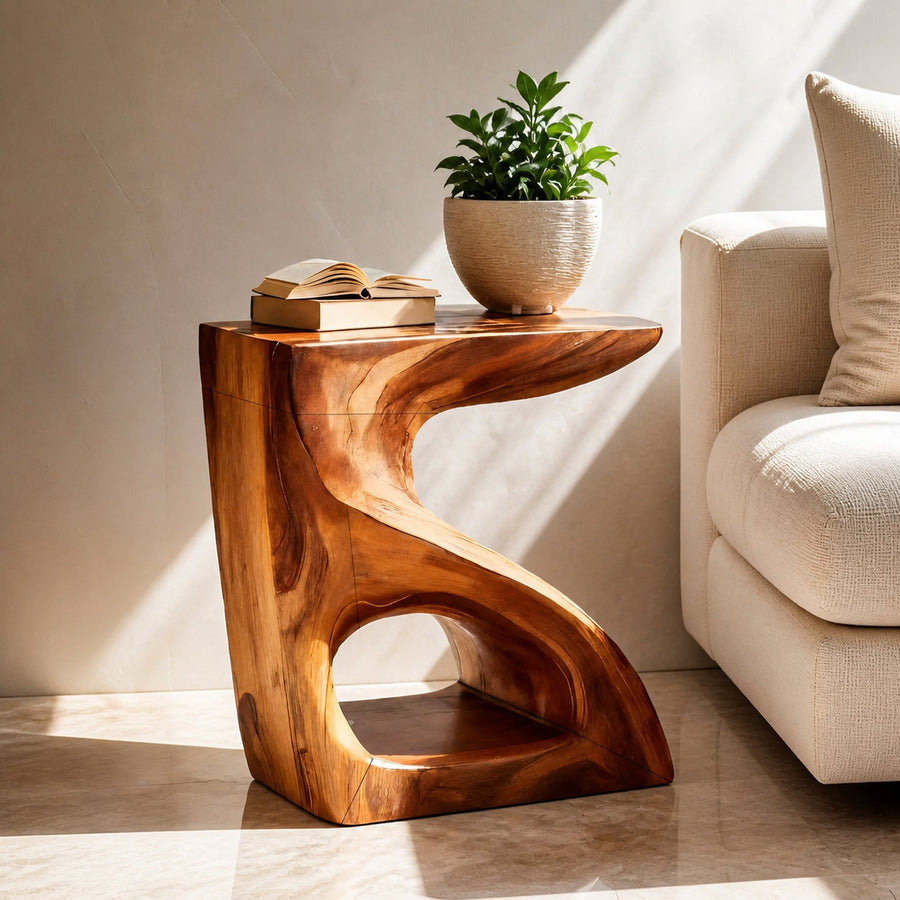 Modern Sculptural Side Table For Home Decor