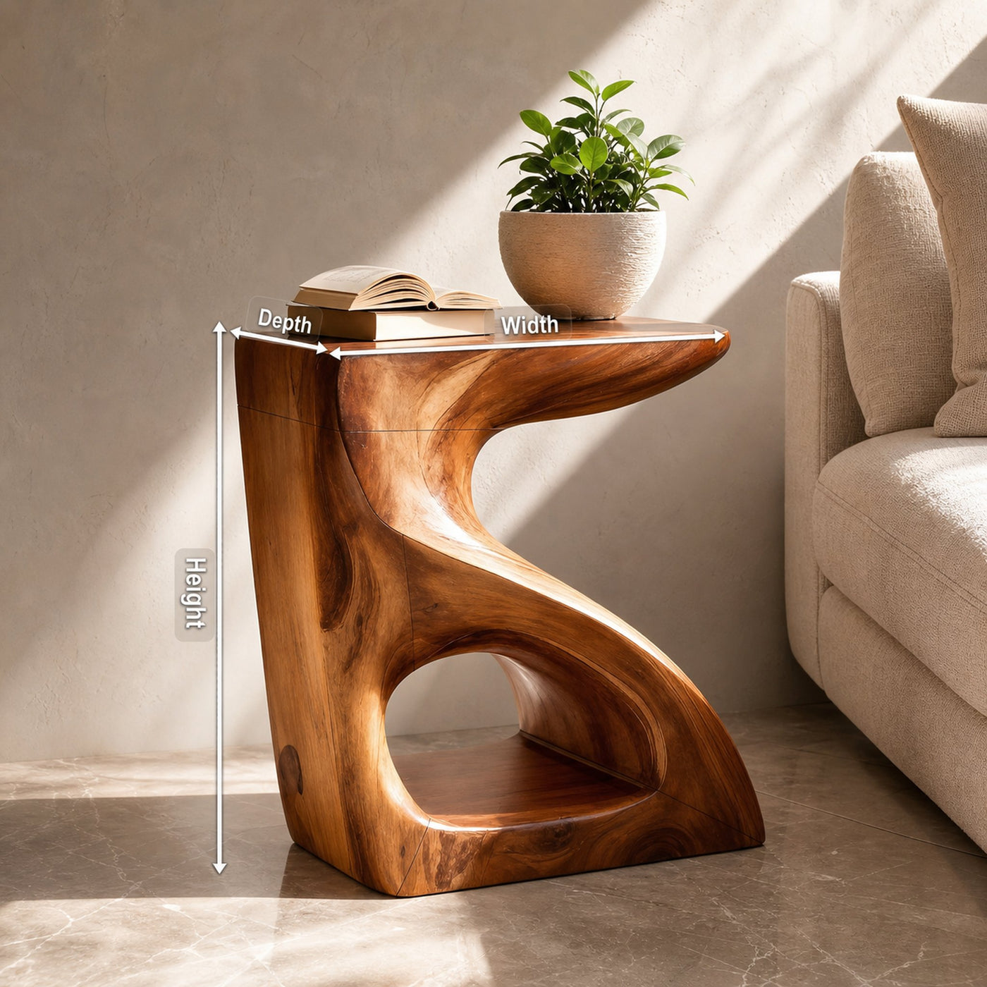 Modern Sculptural Side Table For Home Decor - product view 8