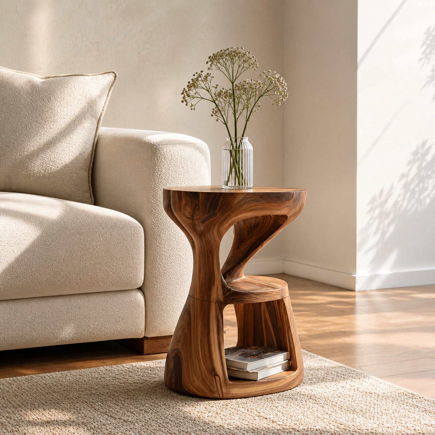 Modern Sculptural Side Table For Living Room