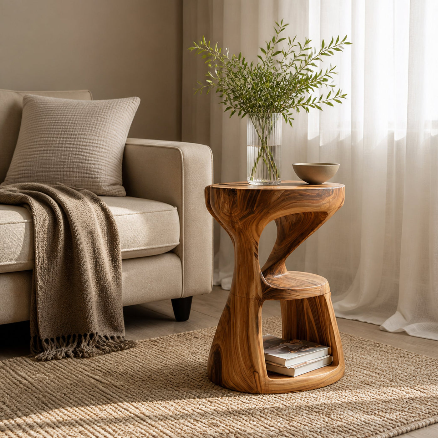 Modern Sculptural Side Table For Living Room - product view 6