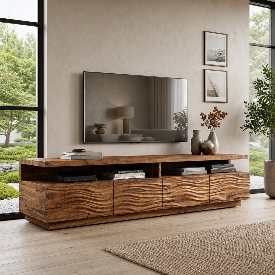 Modern TV Stand With Storage Cabinets For Living Room
