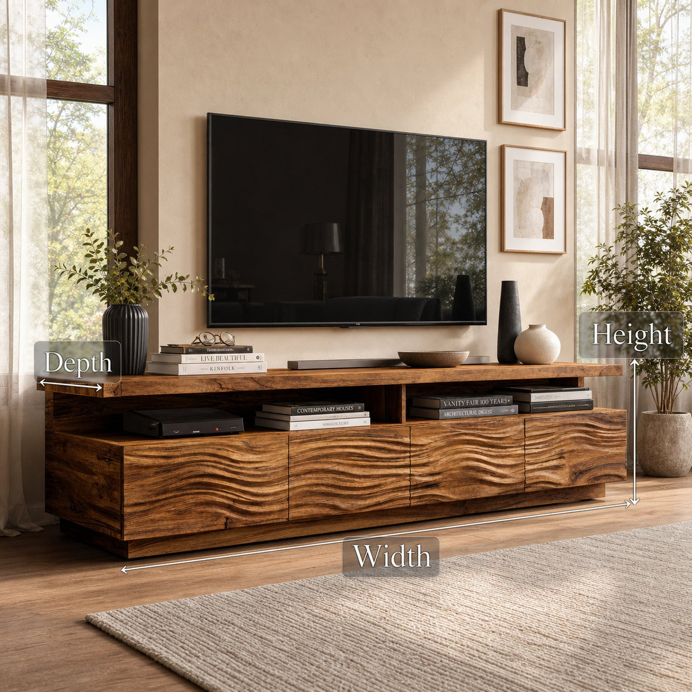 Modern TV Stand With Storage Cabinets For Living Room - product view 8