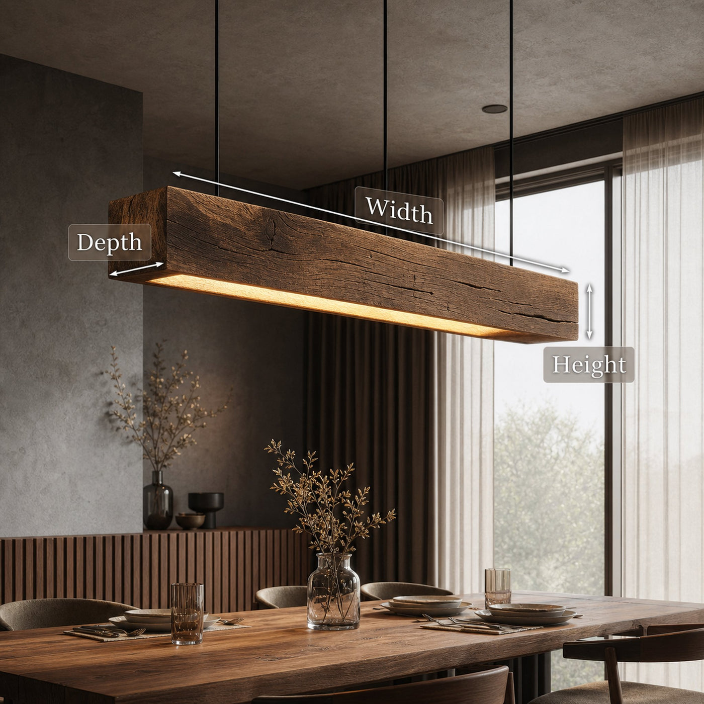 Modern Wooden Beam Pendant Light For Modern Dining Room - product view 6