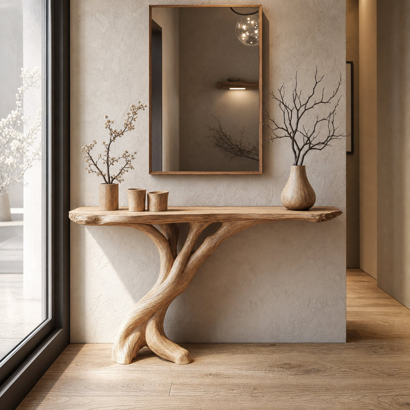 Narrow Console Table Side Table Unique Design