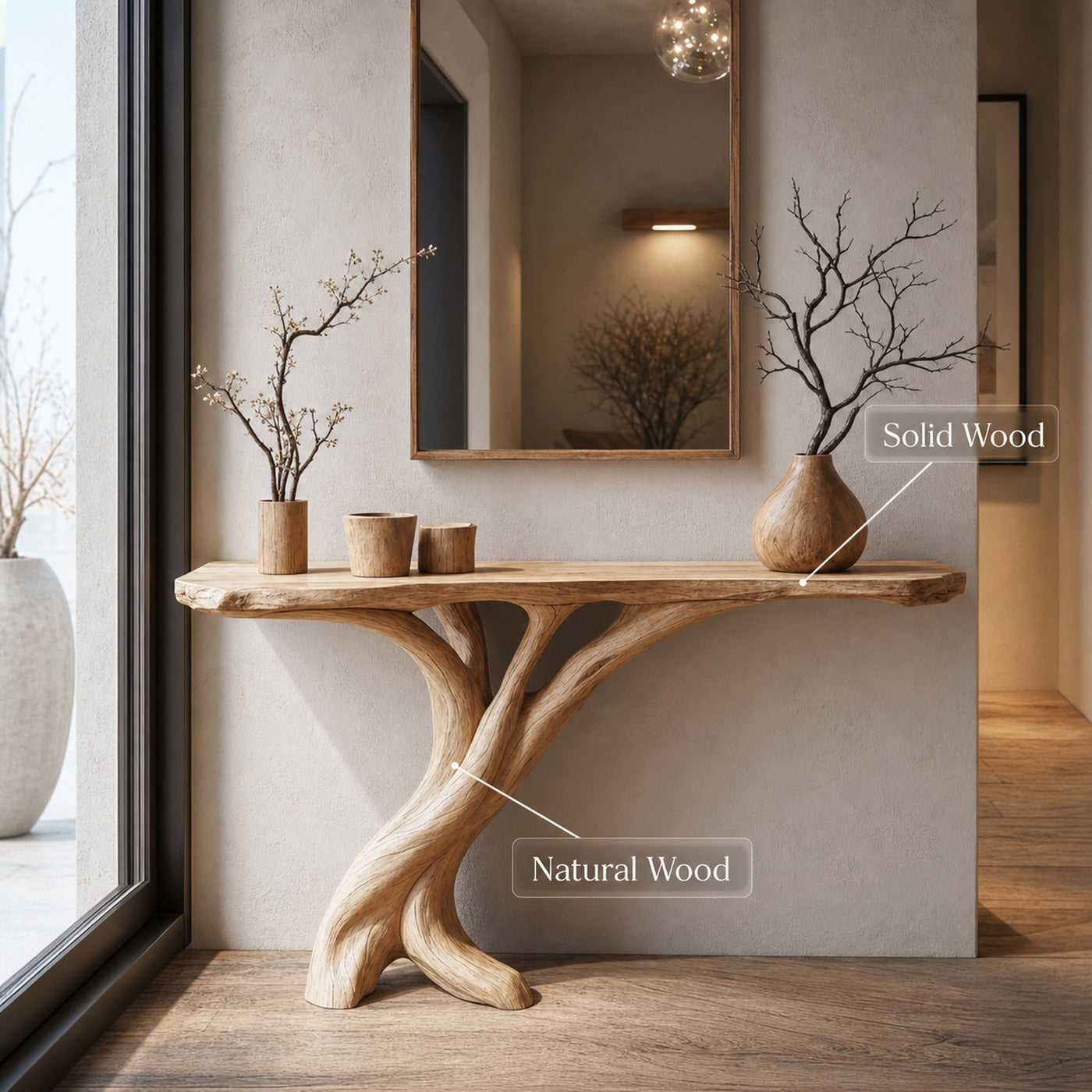Narrow Console Table Side Table Unique Design - product view 6