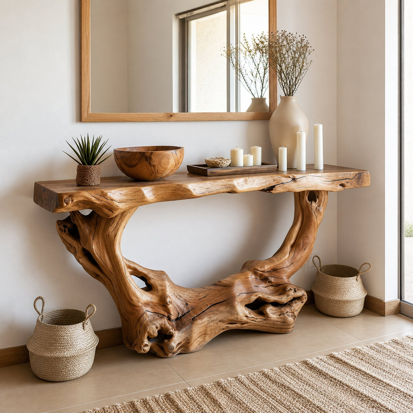 Narrow Console Table Solid Wood