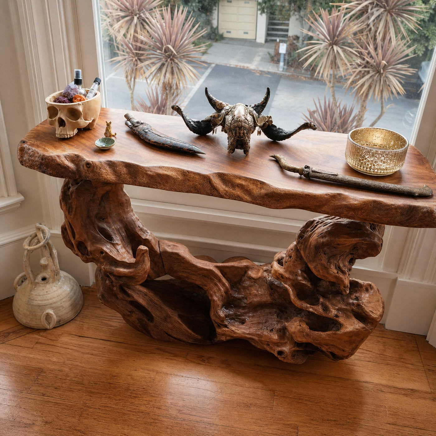 Narrow Console Table Solid Wood - product view 6