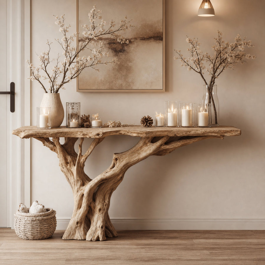 Narrow Floating Live Edge Console Table Home Decor