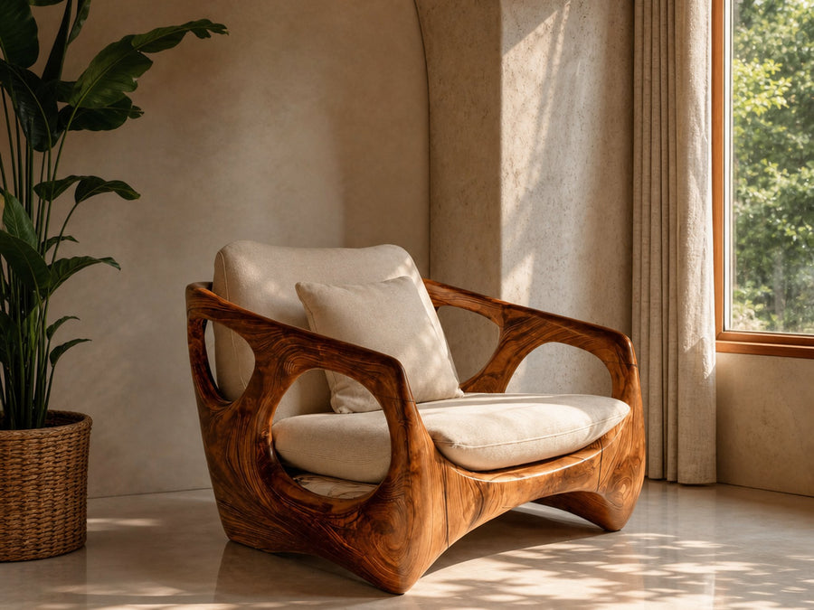 Windhollow Butte Solid Wood Accent Chair with Open Frame