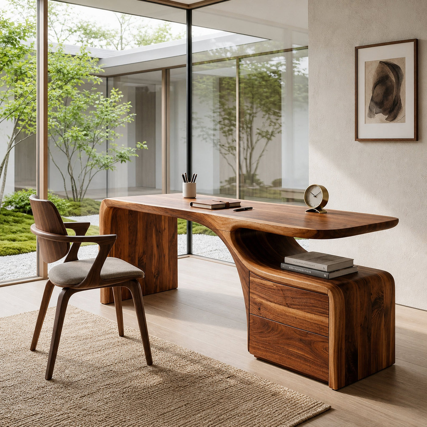 Organic Desk With Drawer Storage For Home Office - product view 6
