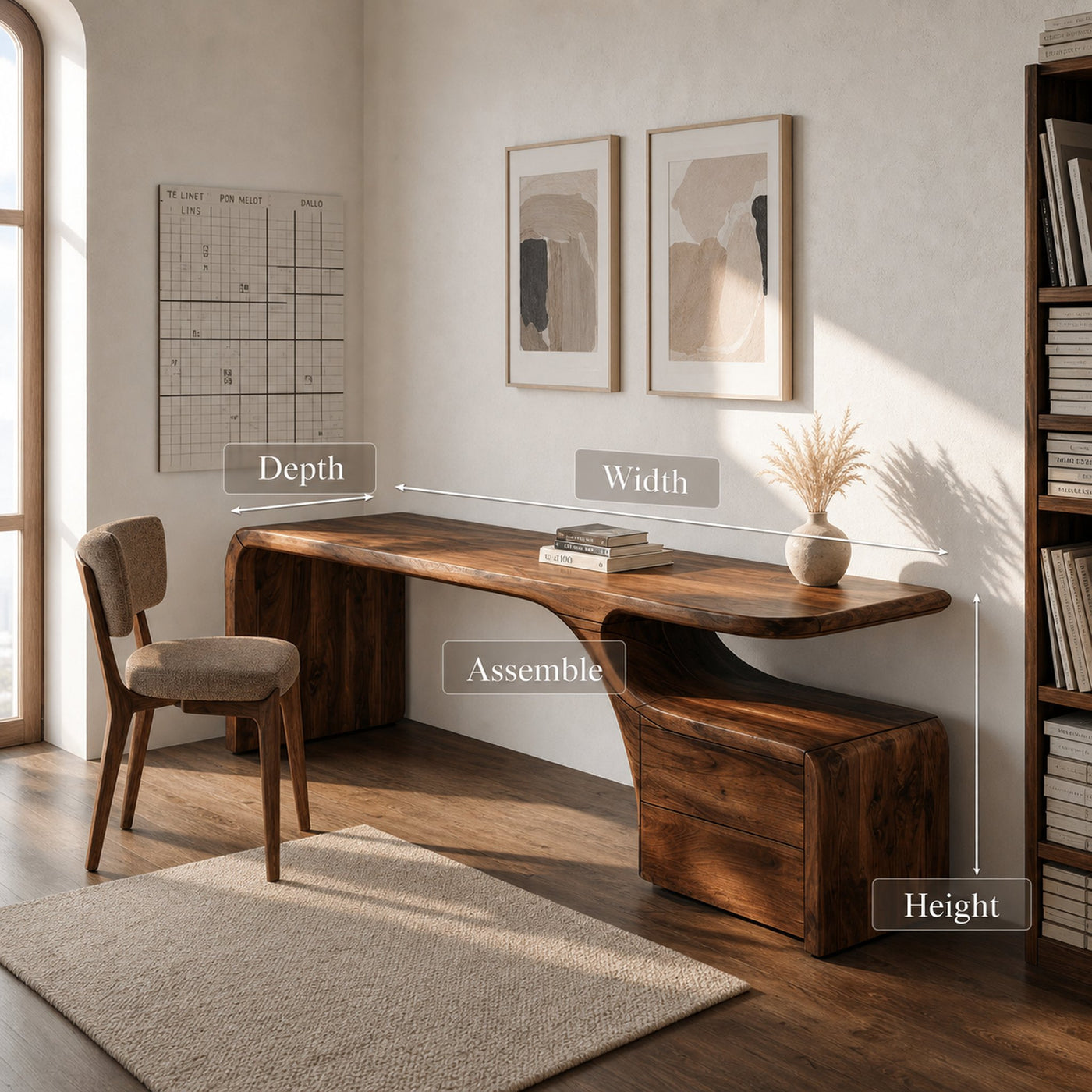 Organic Desk With Drawer Storage For Home Office - product view 8