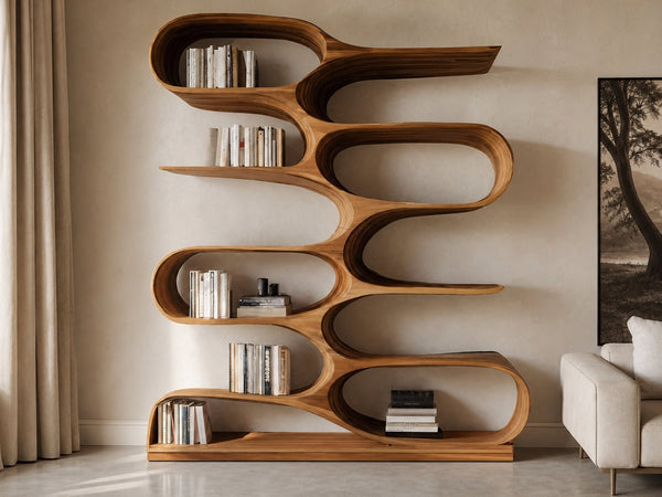 Organic Living Room Bookshelf For Home Decor