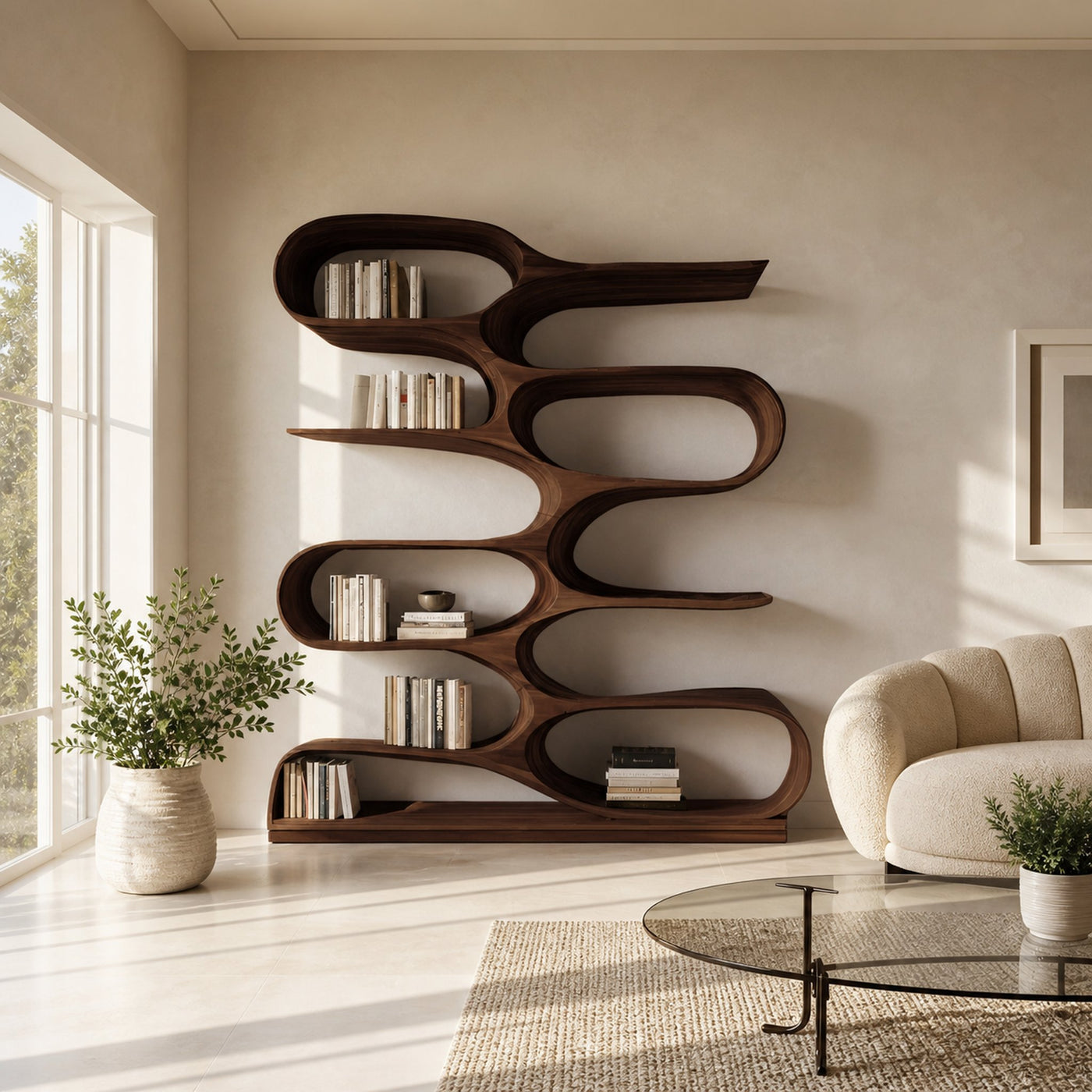 Organic Living Room Bookshelf For Home Decor - product view 7