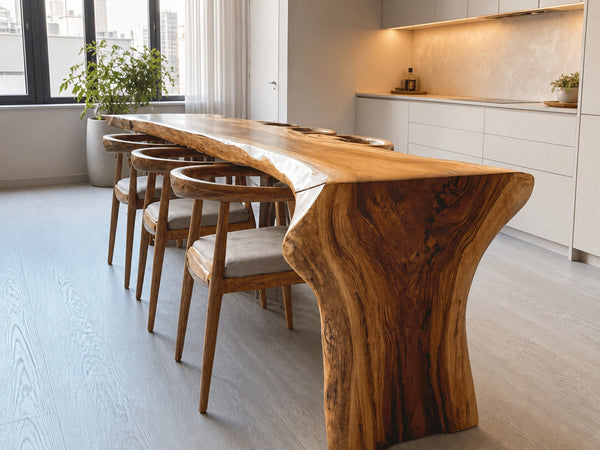 Organic Modern Live Edge Dining Table For Kitchen