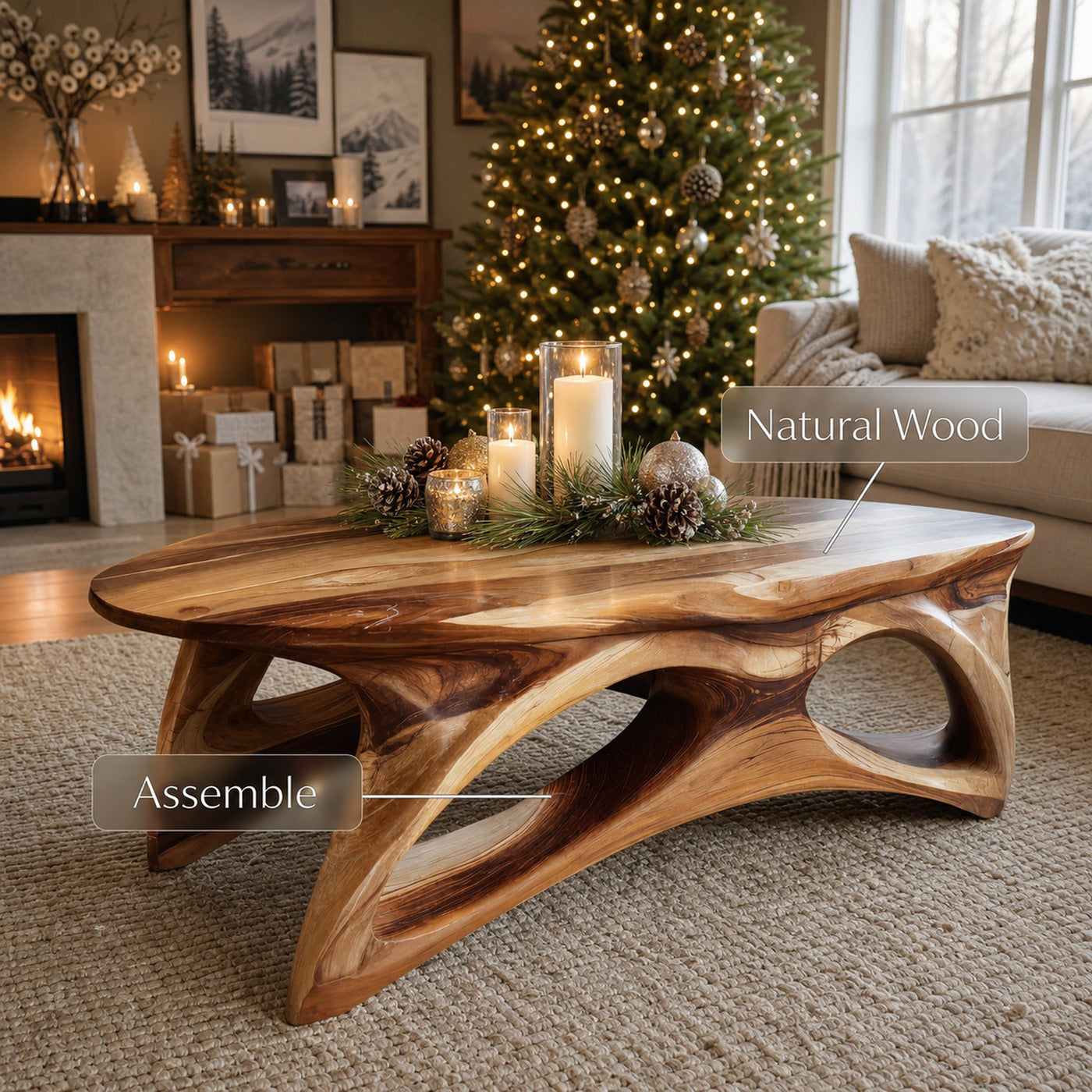 Organic Sculptural Coffee Table For Lounge Or Holiday Decoration - product view 6