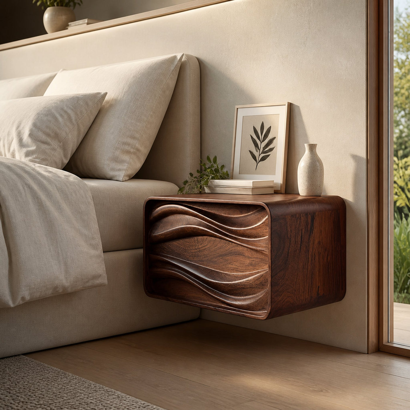 Organic Sculptural Floating Bedside Table For Bedroom Decor - product view 7
