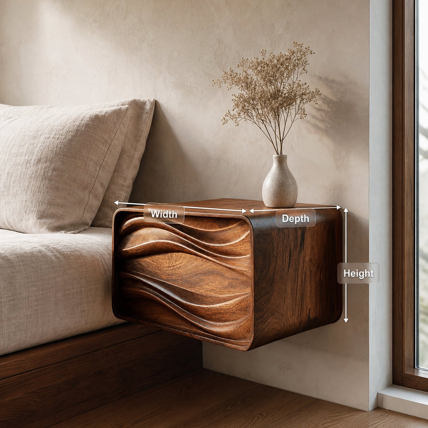 Organic Sculptural Floating Bedside Table For Bedroom Decor - product view 8