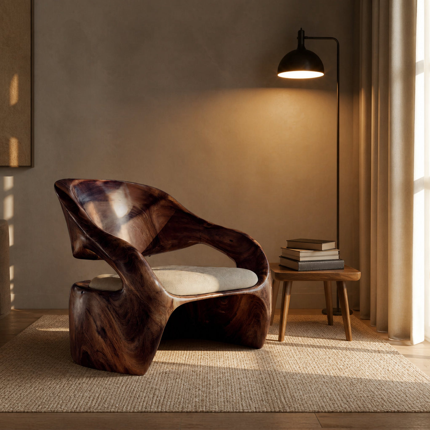 Organic Sculptural Lounge Chair For Living Or Bedroom - product view 7