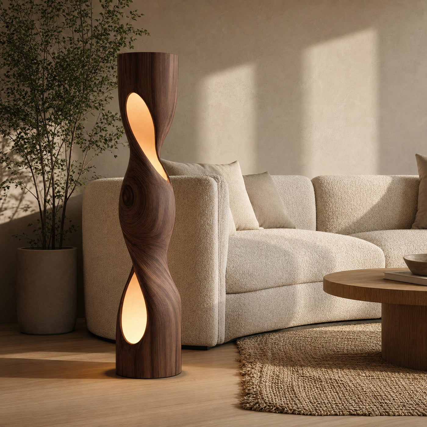 Organic Sculptural Twisted Floor Lamp For Living Room Or Bedroom - product view 7