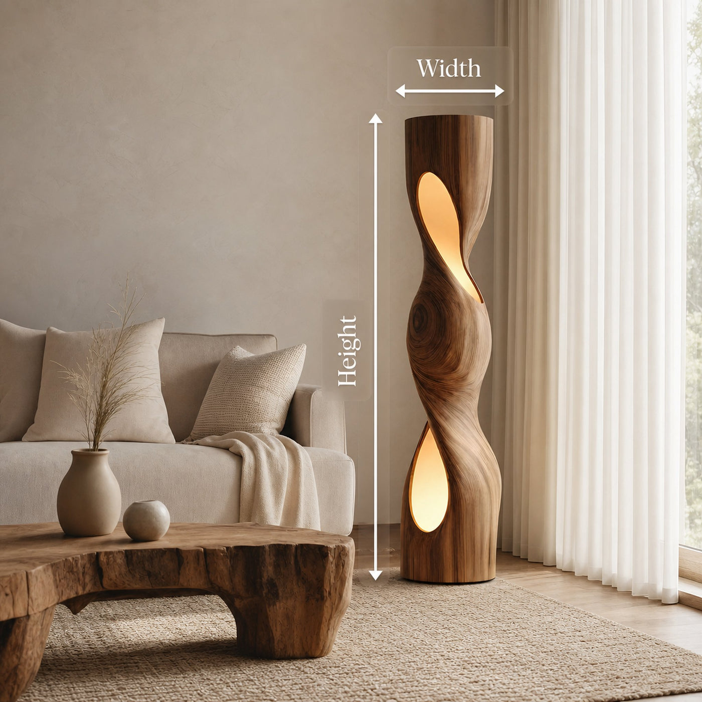 Organic Sculptural Twisted Floor Lamp For Living Room Or Bedroom - product view 8