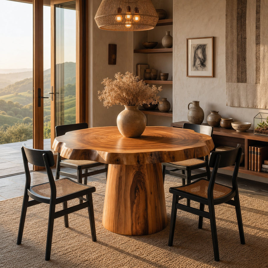 Round Pedestal Dining Table For Modern Kitchen Or Dining Room