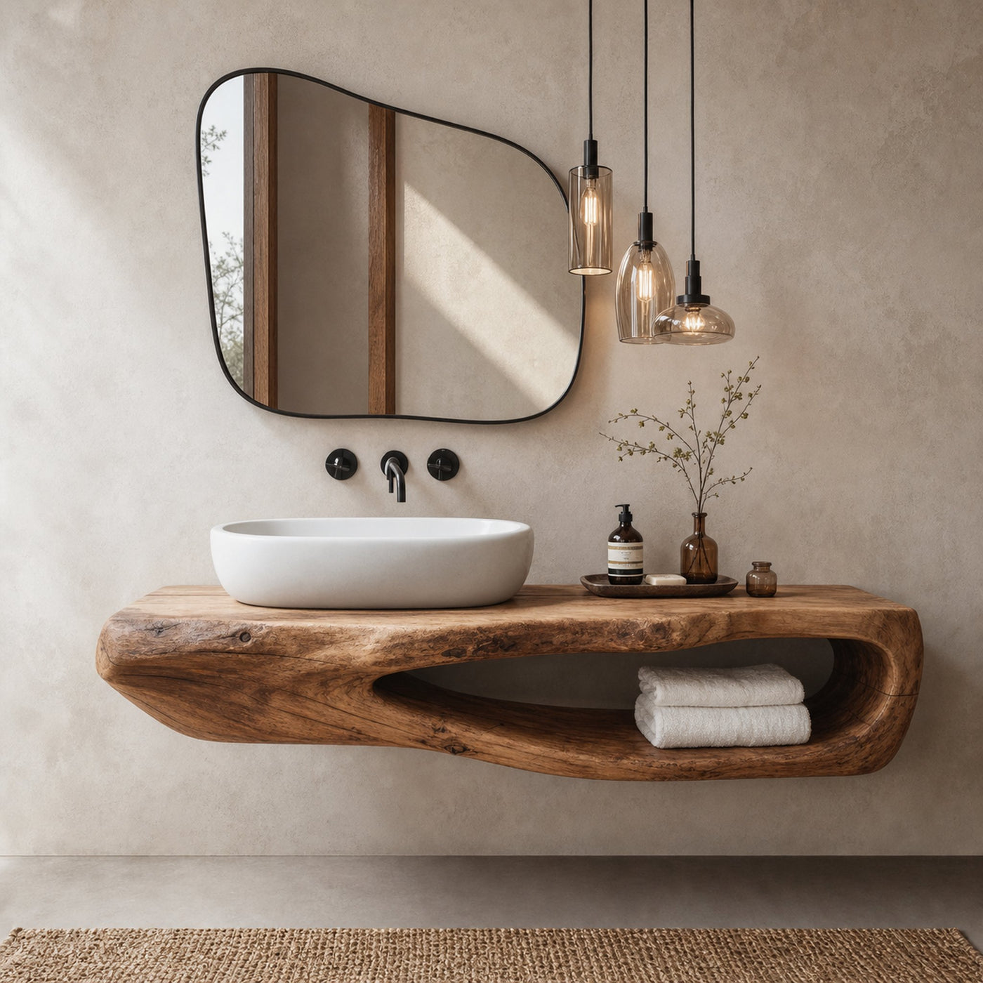 Rustic Bathroom Shelf For Industrial Bathroom Style