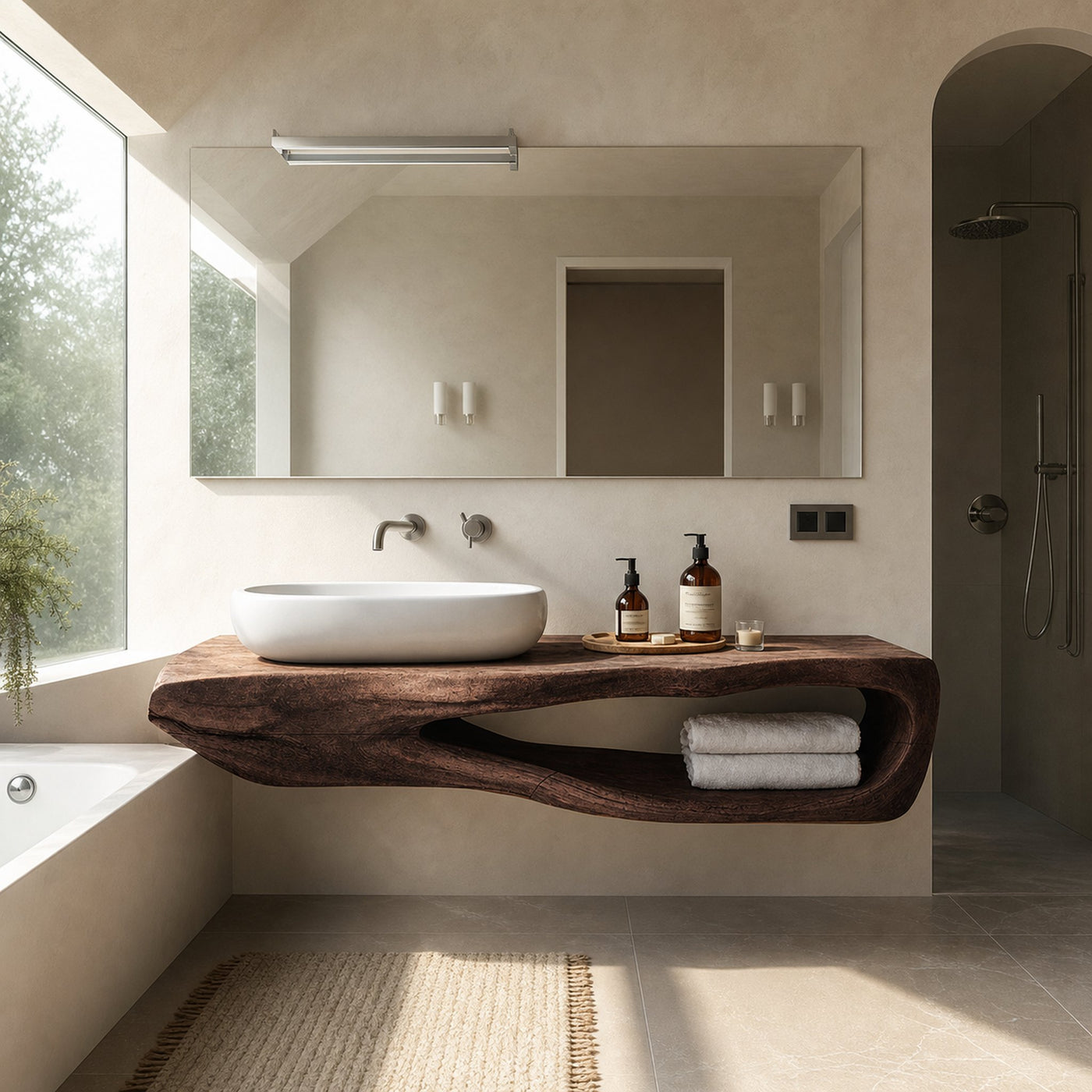 Rustic Bathroom Shelf For Industrial Bathroom Style - product view 7
