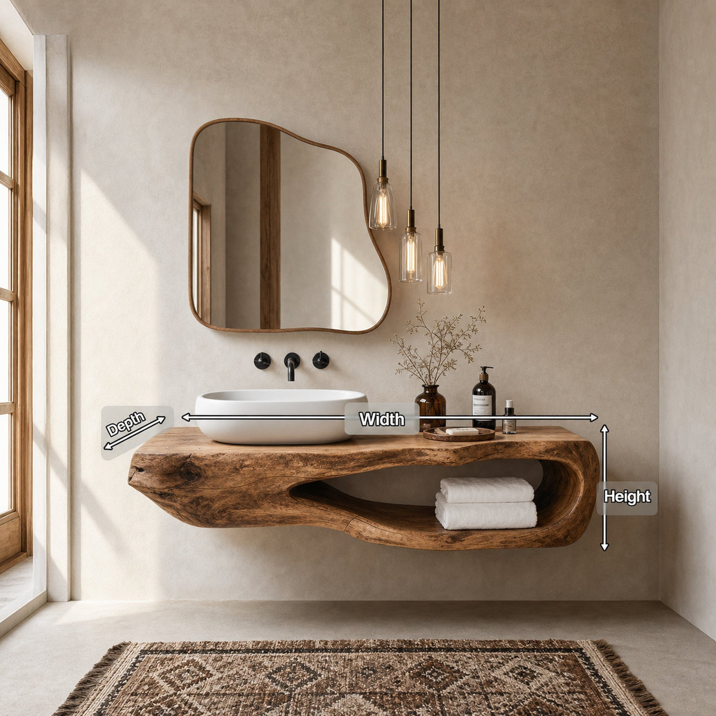 Rustic Bathroom Shelf For Industrial Bathroom Style - product view 8