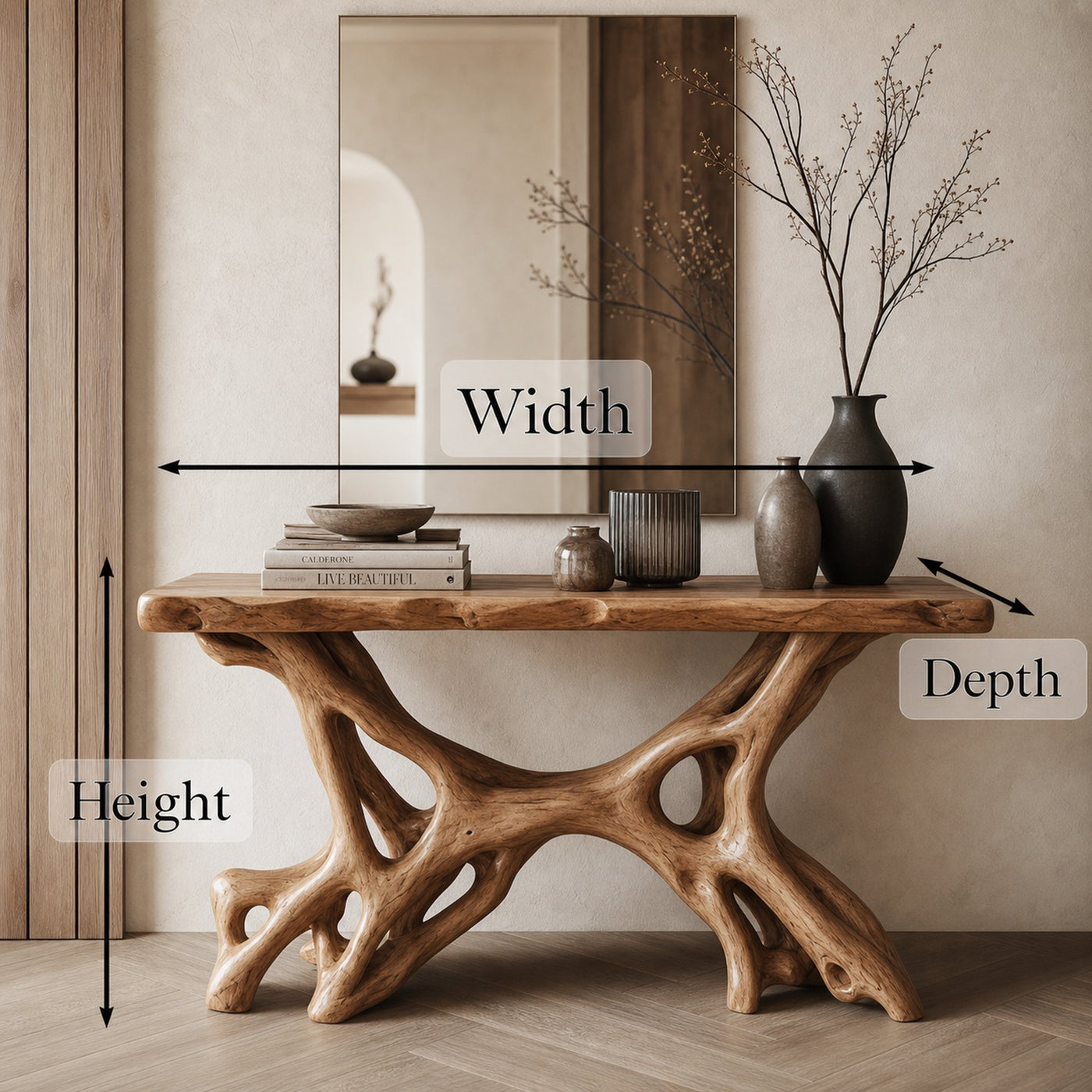 Rustic Console Table Handcrafted - product view 6